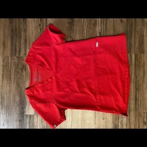 Figs red scrub top